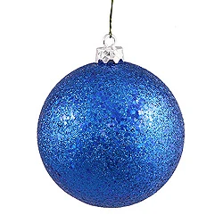 6 Inch Blue Sequin Round Shatterproof UV Christmas Ball Ornament 4 Per Set 3 6 Inch Blue Sequin Round Shatterproof UV Christmas Ball Ornament 4 Per Set