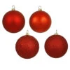 6 Inch Red Assorted Finishes Round Christmas Ball Ornament 4 Per Set 2 6 Inch Red Assorted Finishes Round Christmas Ball Ornament 4 Per Set -Winter Decor Hub n591503bx