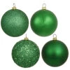 6 Inch Green Assorted Finishes Round Christmas Ball Ornament 4 Per Set -Winter Decor Hub n591504bx