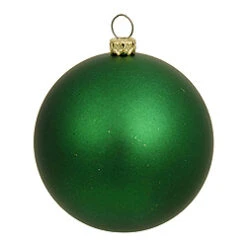 6 Inch Green Matte Round Shatterproof UV Christmas Ball Ornament 4 Per Set