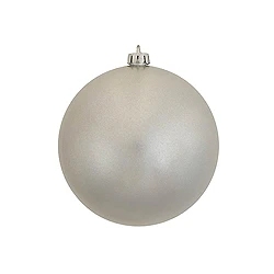6 Inch Silver Candy Round Shatterproof UV Christmas Ball Ornament 4 Per Set 3 6 Inch Silver Candy Round Shatterproof UV Christmas Ball Ornament 4 Per Set