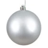 6 Inch Silver Matte Round Shatterproof UV Christmas Ball Ornament 4 Per Set 1 6 Inch Silver Matte Round Shatterproof UV Christmas Ball Ornament 4 Per Set -Winter Decor Hub n591507dmv