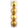 6 Inch Gold Assorted Finishes Round Christmas Ball Ornament 4 Per Set