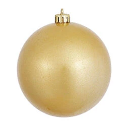 6 Inch Gold Candy Round Shatterproof UV Christmas Ball Ornament 4 Per Set