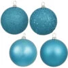 6 Inch Turquoise Assorted Finishes Round Christmas Ball Ornament -Winter Decor Hub n591512da