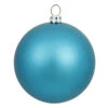 6 Inch Turquoise Matte Round Shatterproof UV Christmas Ball Ornament 4 Per Set -Winter Decor Hub n591512dmv