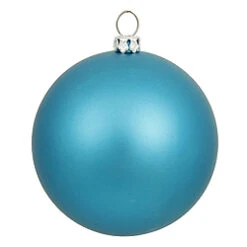 6 Inch Turquoise Matte Round Shatterproof UV Christmas Ball Ornament 4 Per Set