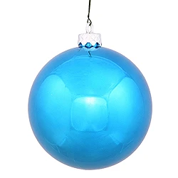 6 Inch Turquoise Shiny Round Shatterproof UV Christmas Ball Ornament 4 Per Set 3 6 Inch Turquoise Shiny Round Shatterproof UV Christmas Ball Ornament 4 Per Set