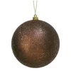 6 Inch Chocolate Sequin Round Shatterproof UV Christmas Ball Ornament 4 Per Set -Winter Decor Hub n591515dq