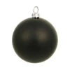 6 Inch Black Matte Round Shatterproof UV Christmas Ball Ornament 4 Per Set -Winter Decor Hub n591517dmv