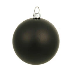 6 Inch Black Matte Round Shatterproof UV Christmas Ball Ornament 4 Per Set