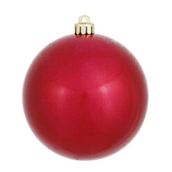 6 Inch Wine Candy Round Shatterproof UV Christmas Ball Ornament 4 Per Set