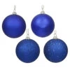 6 Inch Cobalt Blue Assorted Finishes Round Christmas Ball Ornament 4 Per Set 1 6 Inch Cobalt Blue Assorted Finishes Round Christmas Ball Ornament 4 Per Set -Winter Decor Hub n591522bx