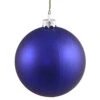 6 Inch Cobalt Blue Matte Round Shatterproof UV Christmas Ball Ornament 4 Per Set