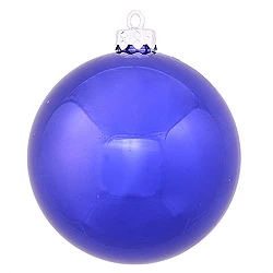6 Inch Cobalt Blue Shiny Round Shatterproof UV Christmas Ball Ornament 4 Per Set 3 6 Inch Cobalt Blue Shiny Round Shatterproof UV Christmas Ball Ornament 4 Per Set