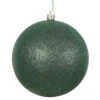 6 Inch Emerald Glitter Round Christmas Ball Ornament Shatterproof 4 Per Set 2 6 Inch Emerald Glitter Round Christmas Ball Ornament Shatterproof 4 Per Set -Winter Decor Hub n591524dg
