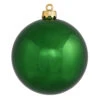 6 Inch Emerald Shiny Round Christmas Ball Ornament Shatterproof 4 Per Set