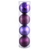 6 Inch Plum Assorted Finishes Round Christmas Ball Ornament 4 Per Set -Winter Decor Hub n591526bx