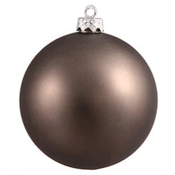 6 Inch Pewter Matte Round Shatterproof UV Christmas Ball Ornament 4 Per Set