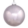 6 Inch Pewter Shiny Round Shatterproof UV Christmas Ball Ornament 4 Per Set -Winter Decor Hub n591527dsv