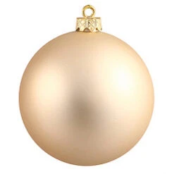 6 Inch Champagne Matte Round Shatterproof UV Christmas Ball Ornament 4 Per Set