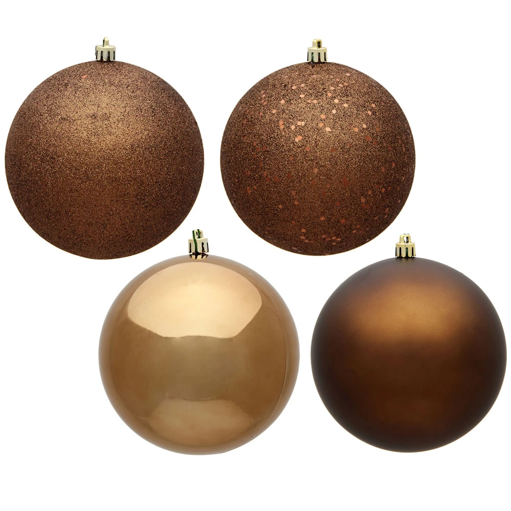 6 Inch Mocha Round Christmas Ball Ornament Shatterproof Assorted Finishes 3 6 Inch Mocha Round Christmas Ball Ornament Shatterproof Assorted Finishes