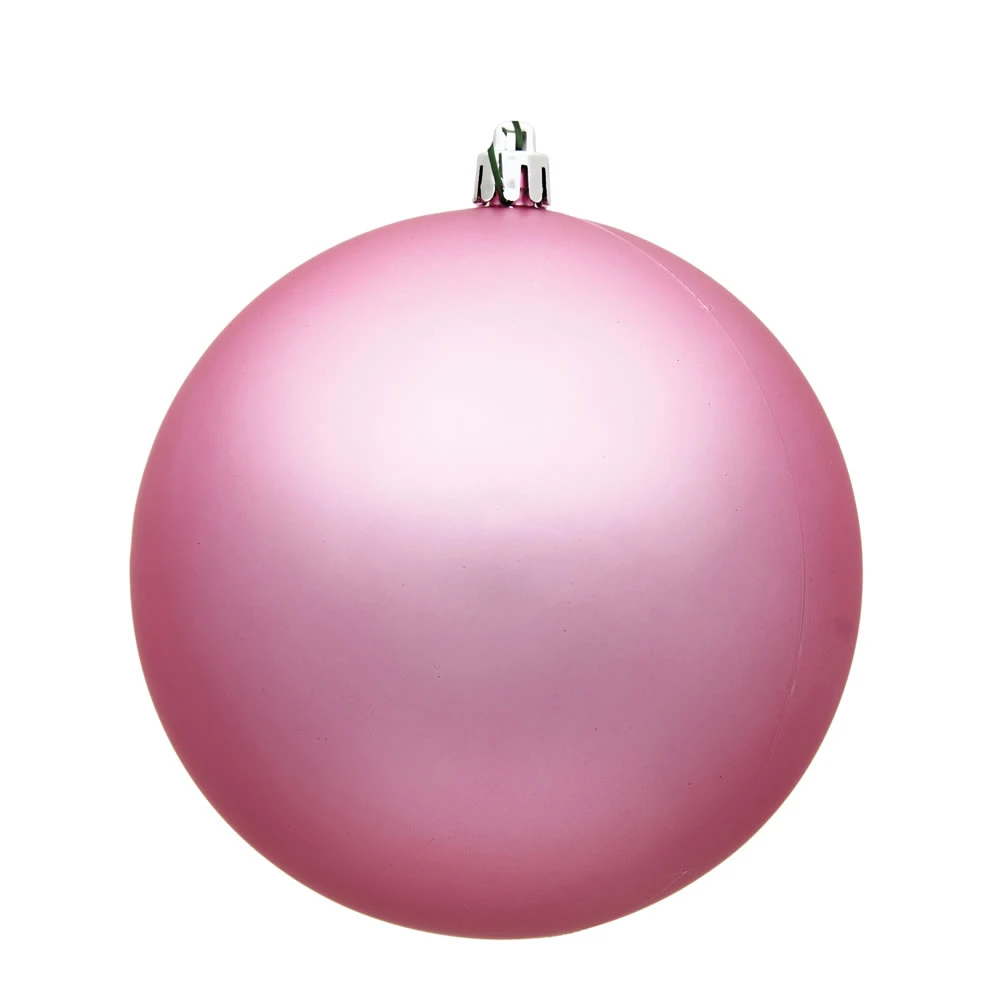 6 Inch Pink Matte Round Christmas Ball Ornament Shatterproof UV 4 Per Set 3 6 Inch Pink Matte Round Christmas Ball Ornament Shatterproof UV 4 Per Set