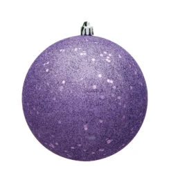 6 Inch Lavender Sequin Round Christmas Ball Ornament Shatterproof