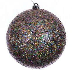6 Inch Multi-Color Sequin Glitter Round Christmas Ball Ornament Shatterproof