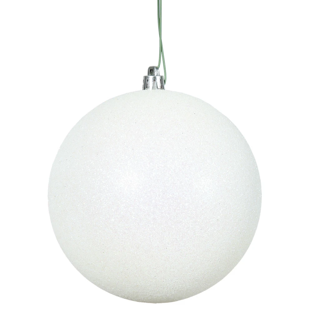 8 Inch White Glitter Christmas Ball Ornament Shatterproof 3 8 Inch White Glitter Christmas Ball Ornament Shatterproof
