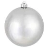 8 Inch Silver Shiny Round Christmas Ball Ornament Shatterproof UV