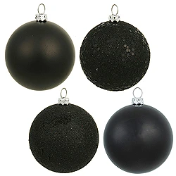 8 Inch Black Ball Ornament Assorted Finishes 4 Per Set 3 8 Inch Black Ball Ornament Assorted Finishes 4 Per Set