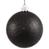 8 Inch Black Sequin Finish Ornament -Winter Decor Hub n592017q