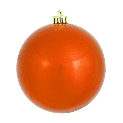 8 Inch Burnish Orange Pearl Round Ornament 3 Per Set 3 8 Inch Burnish Orange Pearl Round Ornament 3 Per Set