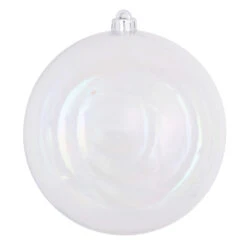 10 Inch Clear Iridescent Round Christmas Ball Ornament Shatterproof