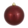10 Inch Burgundy Pearl Finish Round Ornament 1 10 Inch Burgundy Pearl Finish Round Ornament -Winter Decor Hub n592505p