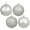 10 Inch Silver Round Christmas Ball Ornament Assorted Finishes Shatterproof -Winter Decor Hub n592507da