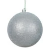 10 Inch Silver Glitter Round Christmas Ball Ornament Shatterproof -Winter Decor Hub n592507dg