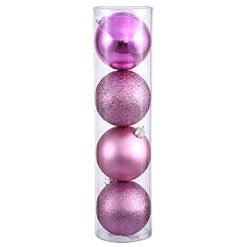 10 Inch Orchid Assorted Christmas Ball Ornament - Set Of 4