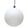 10 Inch White Glitter Round Christmas Ball Ornament Shatterproof -Winter Decor Hub n592511dg
