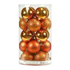10 Inch Burnish Orange Assorted Christmas Ball Ornament - 4 Per Set