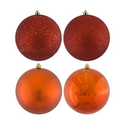 10 Inch Copper Ball Ornament Assorted Finishes 4 Per Set