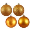 10 Inch Antique Gold Assorted Christmas Ball Ornament - 4 Per Set -Winter Decor Hub n592530da