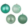 10 Inch Seafoam Green Assorted Christmas Ball Ornament - Set Of 4 -Winter Decor Hub n592544da