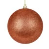 10 Inch Coral Glitter Christmas Ball Ornament With Drilled Cap -Winter Decor Hub n592571dg