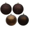 10 Inch Chocolate Round Christmas Ball Ornament Shatterproof Assorted Finishes