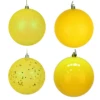10 Inch Yellow 4-Finish Christmas Ball Ornament -Winter Decor Hub n592578da