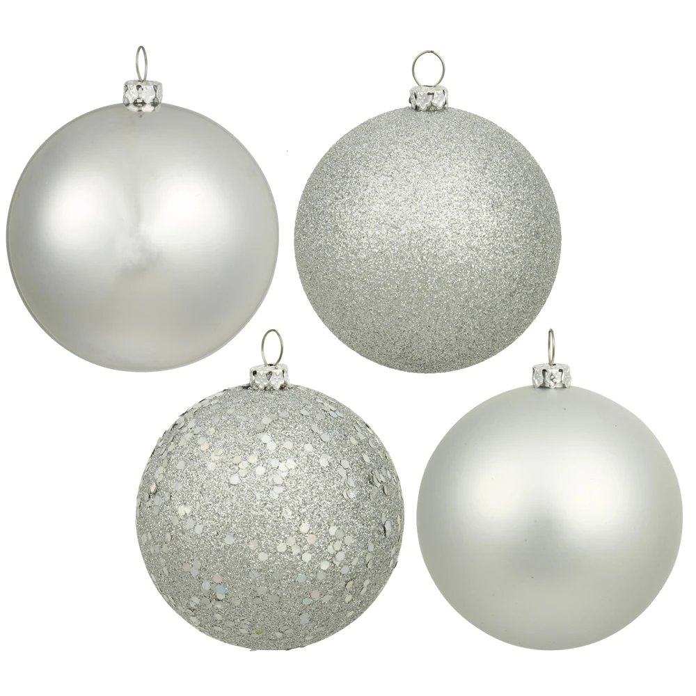 12 Inch Silver Round Christmas Ball Ornament Assorted Finishes Shatterproof 3 12 Inch Silver Round Christmas Ball Ornament Assorted Finishes Shatterproof