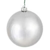 12 Inch Silver Shiny Round Christmas Ball Ornament Shatterproof UV -Winter Decor Hub n593007dsv
