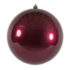 12 Inch Berry Red Candy Christmas Ball Ornament With UV Drilled Cap -Winter Decor Hub n593021dcv